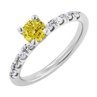 Zásnubní prsten se žlutým diamantem Megha