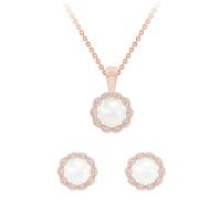 Zlatá perlová kolekce náušnic a náhrdelníku s diamanty Kamila