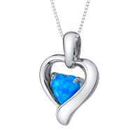 Romantický stříbrný přívěsek s modrým opálem Lovelyn