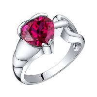 Stříbrný romantický prsten s rubínem August