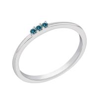 Prsten ze stříbra s modrými diamanty Nicklas
