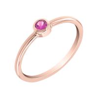 Zlatý minimalistický prsten s růžovým safírem Emilien