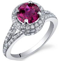 Stříbrný prsten s rubínem a zirkony Alyf