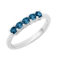 Prsten osazený modrými diamanty Aisha