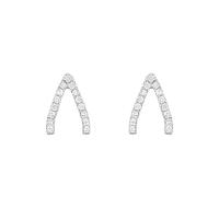 Minimalistické diamantové náušnice Wishbone