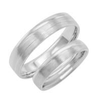 Platinové snubní prsteny s jemnými drážkami Riola