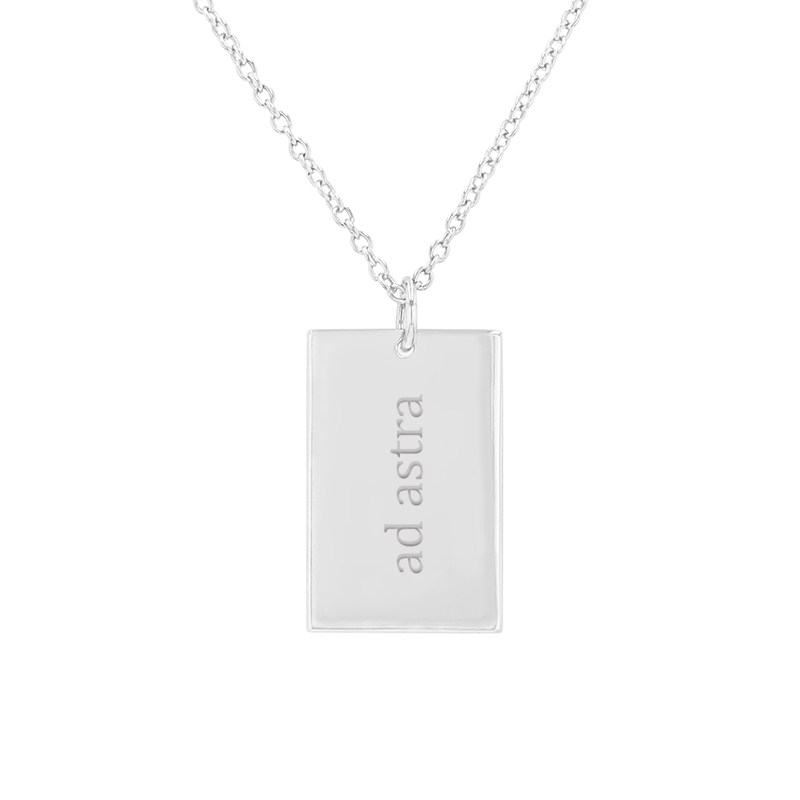 Platinový obdélníkový přívěsek s oboustranným gravírem Aeryn