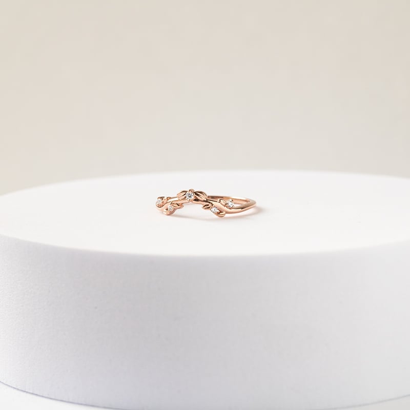 Vykrojený prsten ve tvaru větvičky s diamanty Aiden