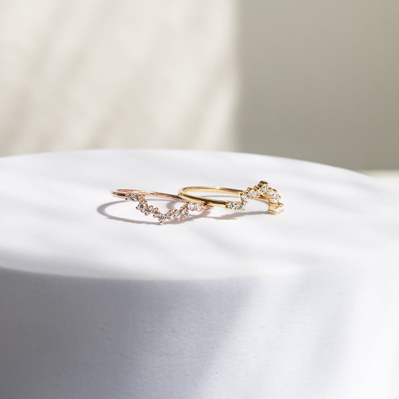 Vykrojený prsten s round lab-grown diamanty Callum