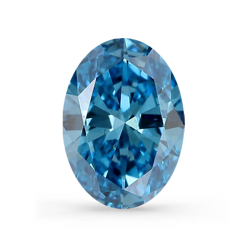 Lab-grown IGI 0.48ct VS1 Fancy Vivid Blue Oval diamant