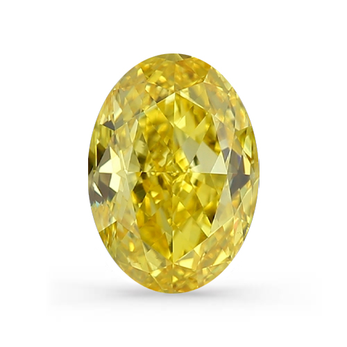 Lab-grown IGI 0.65ct VS1 Fancy Vivid Yellow Oval diamant