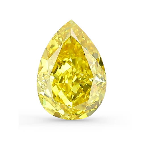 Lab-grown IGI 0.43ct SI1 Fancy Intense Yellow Pear diamant
