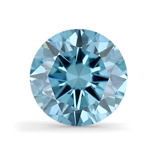 Lab-grown IGI 0.37ct VS2 Fancy Vivid Blue Round diamant