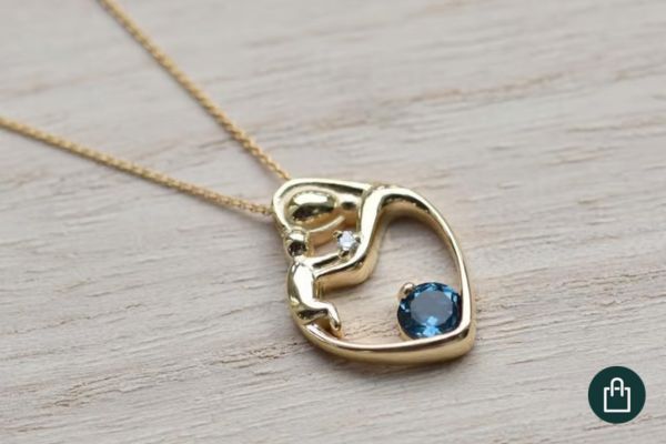 Přívěsek s londýnským topazem a diamantem