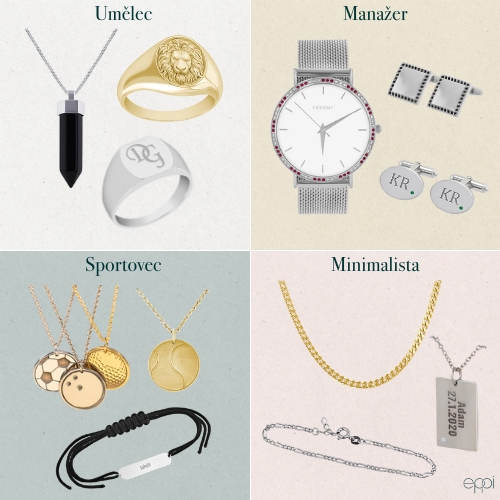 Valentýnské šperky pro muže podle stylu