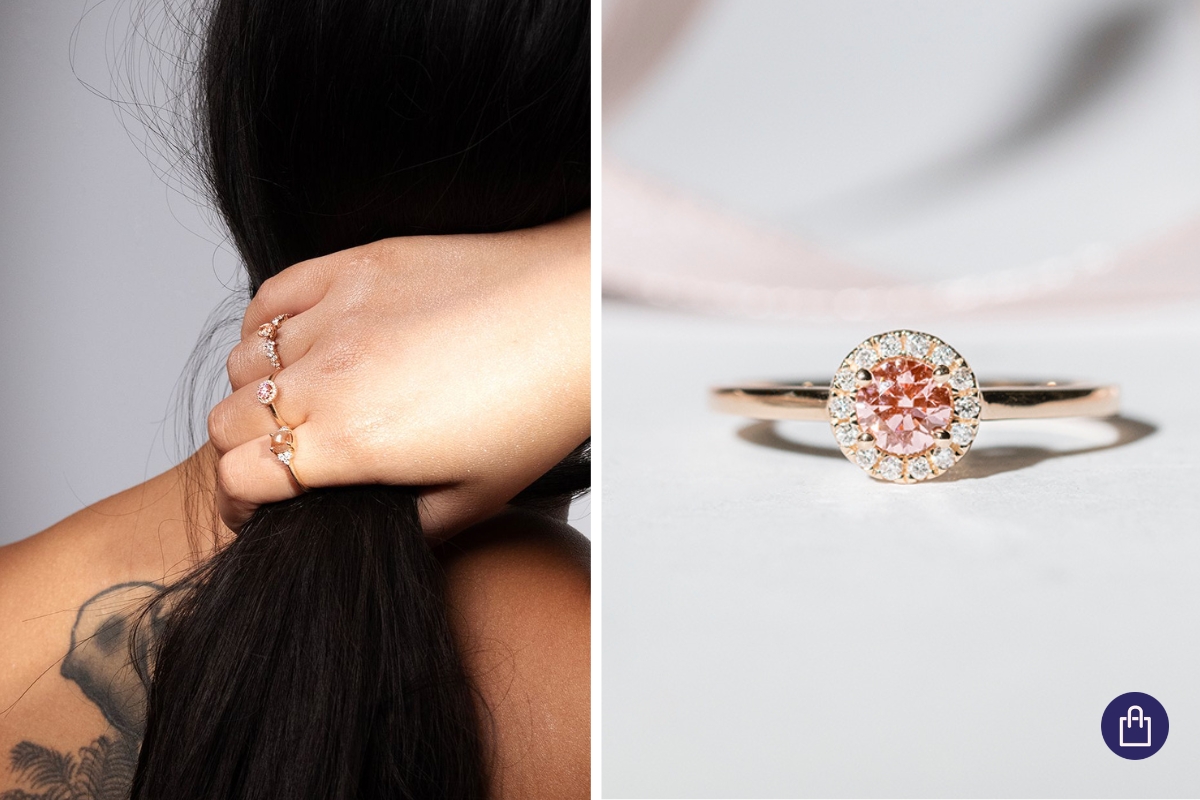 Zásnubní prsten s růžovým diamantem