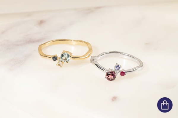 Cluster prsteny s drahokamy