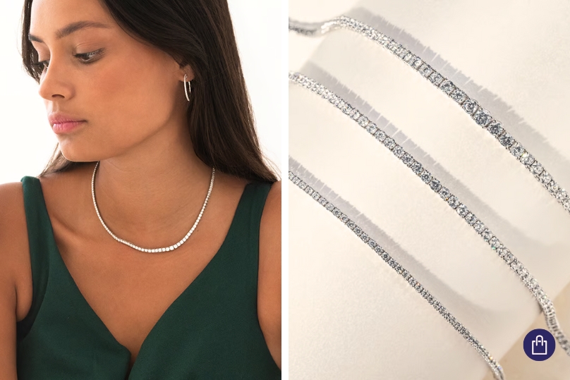 Zlatý tenisový náhrdelník s diamanty