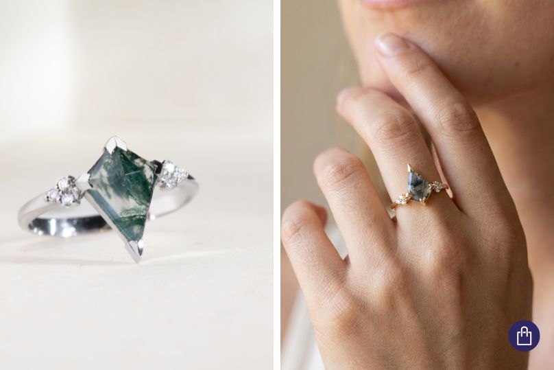 Divorce ring s mechovým achátem