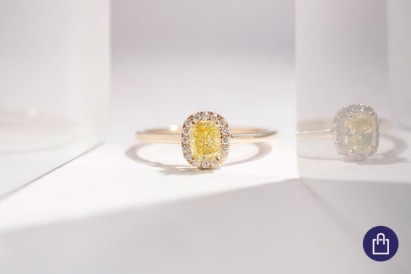 Prsten se žlutým diamantem