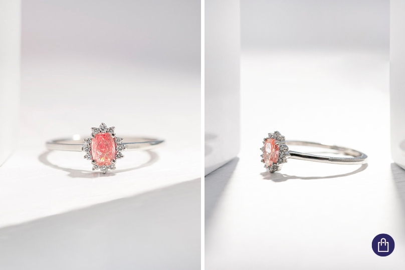 Prsten s fancy růžovým diamantem