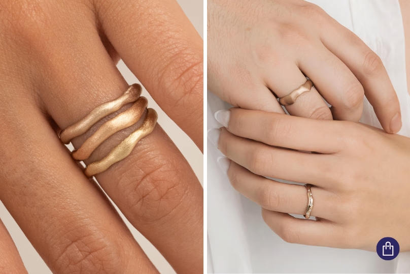 Snubní prsteny v odstínu oříškového zlata Hazelnut gold