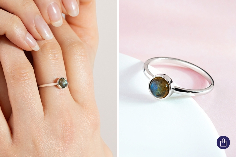 Prsten s labradoritem