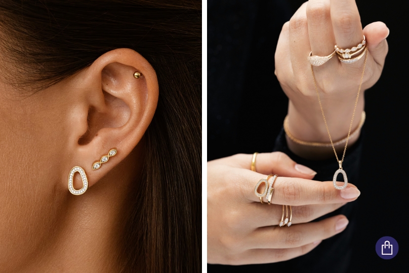 Kolekce zlatých šperků s diamanty