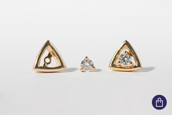 Trojúhelníkové náušnice 2v1 s lab-grown diamanty