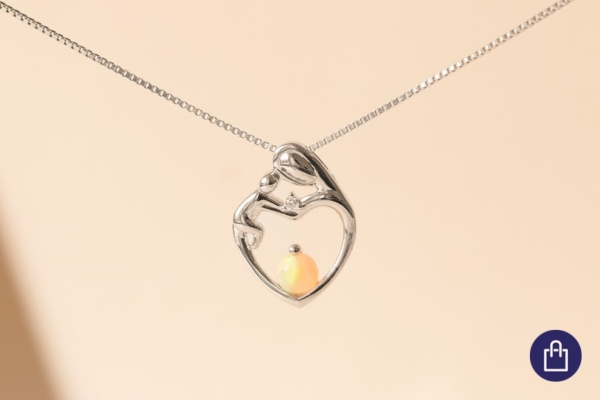 Přívěsek matka a dítě s drahokamy