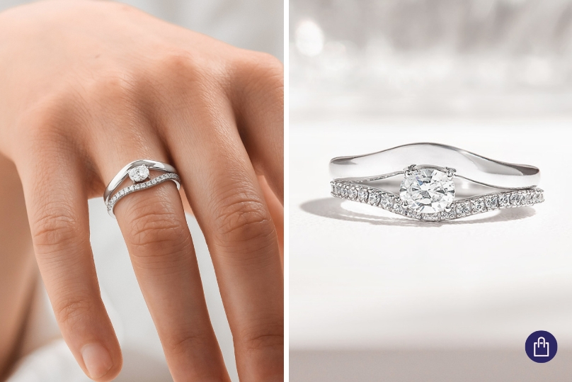 Zásnubní a snubní prsten z kolekce Wave