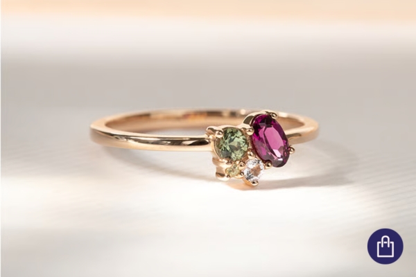 Cluster prsten s drahokamy