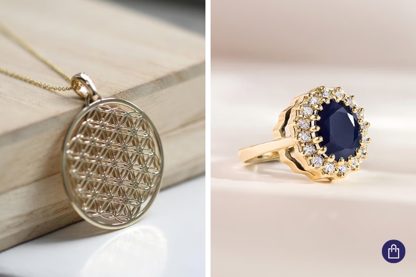 Výrazný náhrdelník a prsten