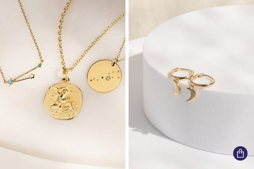 Náhrdelníky a náušnice s hvězdami a měsícem