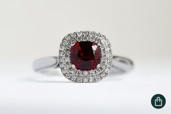 Červený spinel – prsten Charmaine s ČGL certifikátem