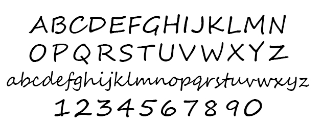 Ukázka fontu Segoe Script