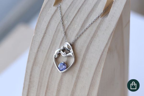 Přívěsek Matka a dítě s tanzanitem a diamantem Ella