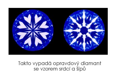 Takto vypadá opravdový diamant se vzorem srdcí a šípů