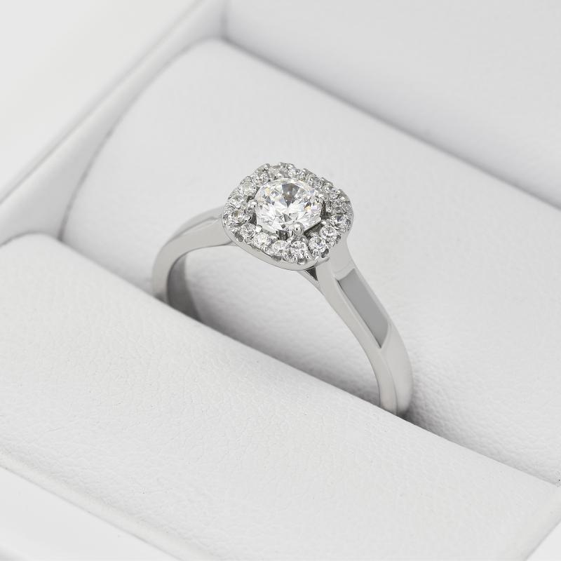 Zásnubní prsten v halo stylu s moissanitem a diamanty Meadow 100540