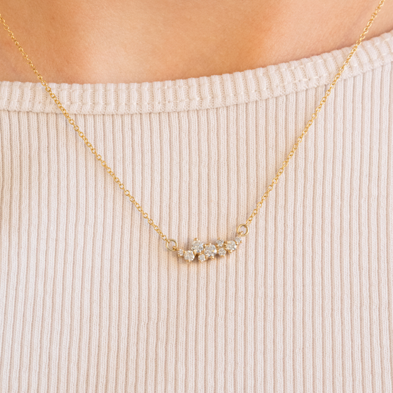 Cluster náhrdelník s diamanty Kianna 100960