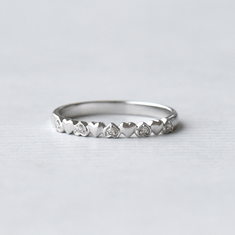 Srdíčkový eternity prsten s lab-grown diamanty Mira 101400