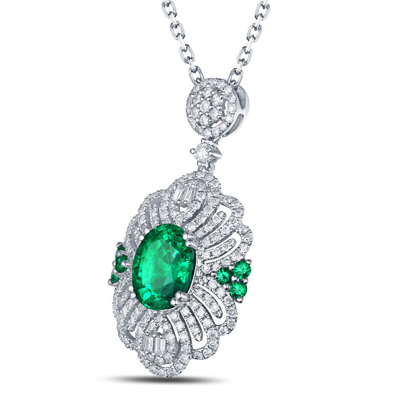 Diamantový náhrdelník se smaragdy 10160