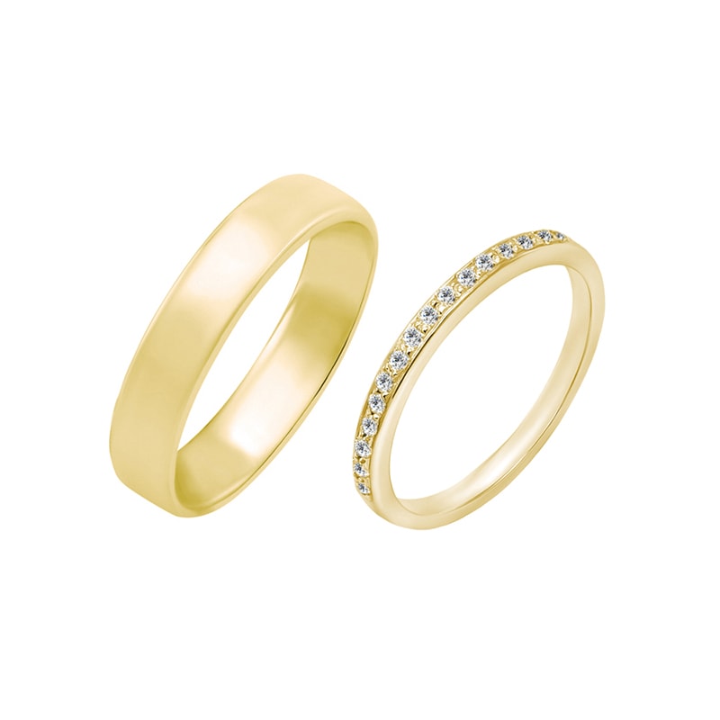 Eternity prsten s lab-grown diamanty a pánský komfortní prsten Lorne 101940