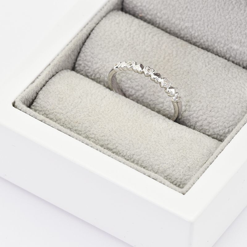 Srdíčkový prsten s lab-grown diamanty a komfortní prsten Mira 101990