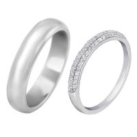 Eternity prsten s lab-grown diamanty a pánský půlkulatý prsten Vilana