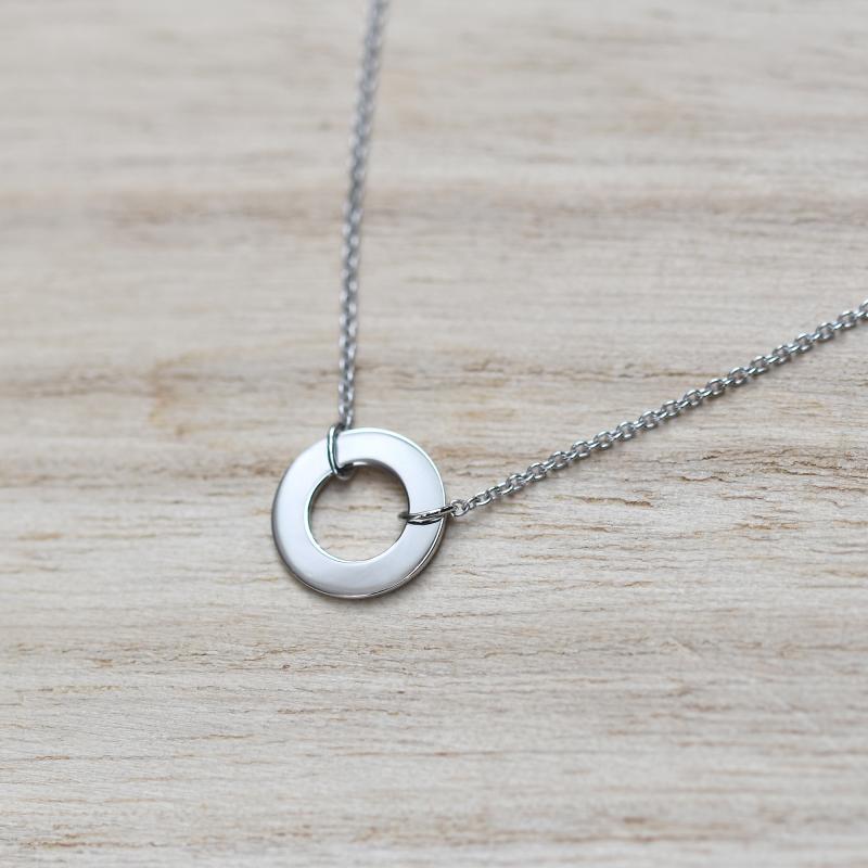 Stříbrný kruhový náhrdelník s diamantem Emelda 103790