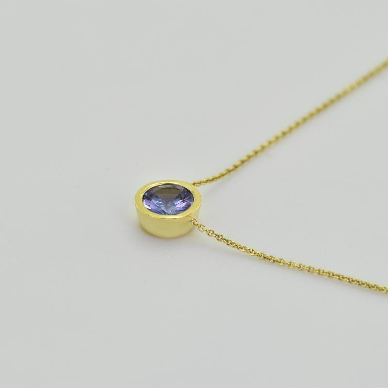 Stříbrný náhrdelník s modrým tanzanitem Rios 103920