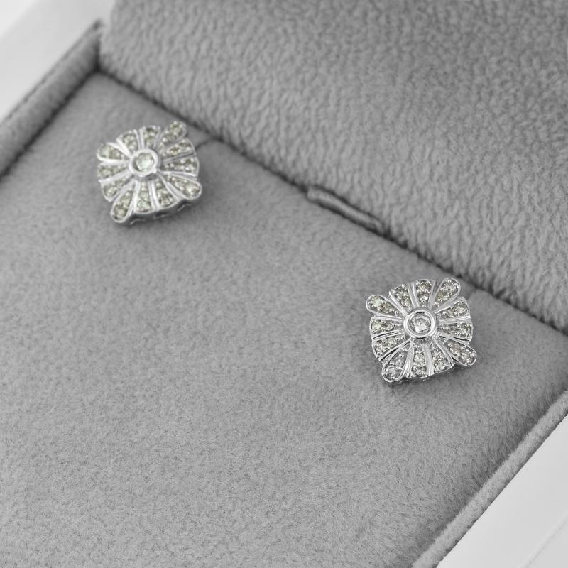 Stříbrné náušnice plné lab-grown diamantů Cottrell 104060