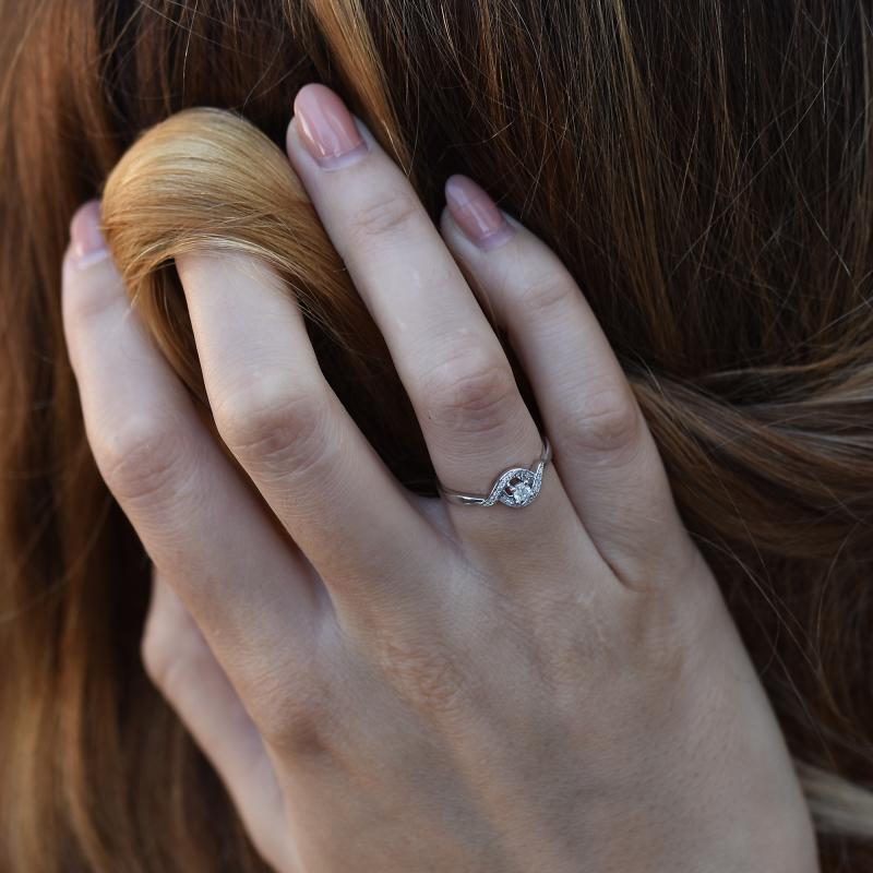 Stříbrný prsten s lab-grown diamanty Nurisa 104590