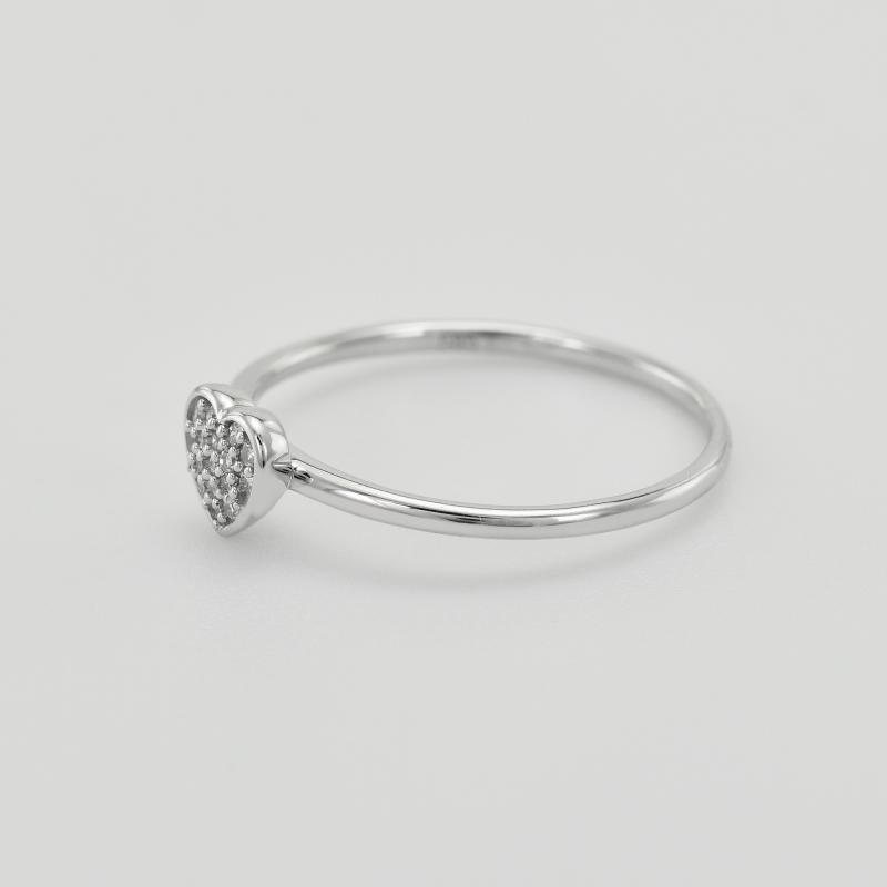Stříbrný prsten ve tvaru srdce plný lab-grown diamantů Yosef 104650